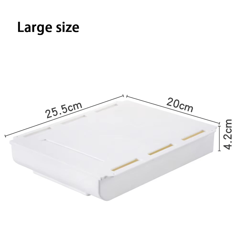 Hidden Storage Box Desk Storage Drawer Self-Adhesive Plastic Table Storage Holder Simple Sundries Cosmetics Stationery Organizer