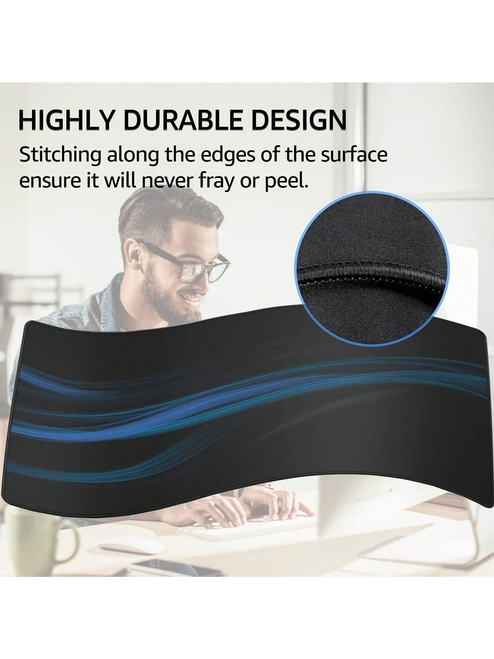 1Pc Large Mouse Pad Black Simple Clean Gaming Mouse Pad Available in 5 Size