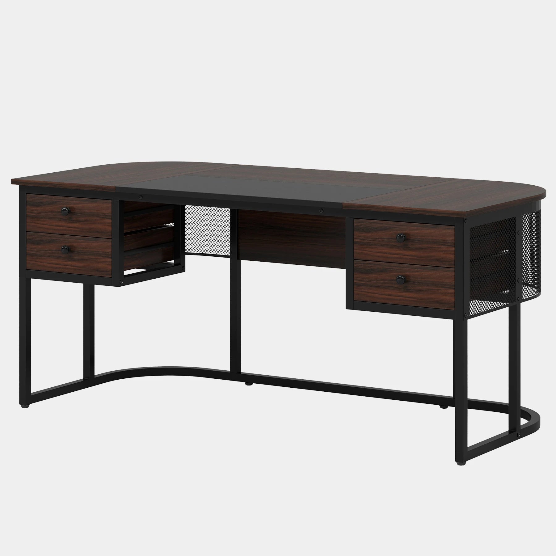 63-Inch Executive Desk with 4 Drawers, Large Office Desk Computer Desk, Business Furniture Desk Workstation