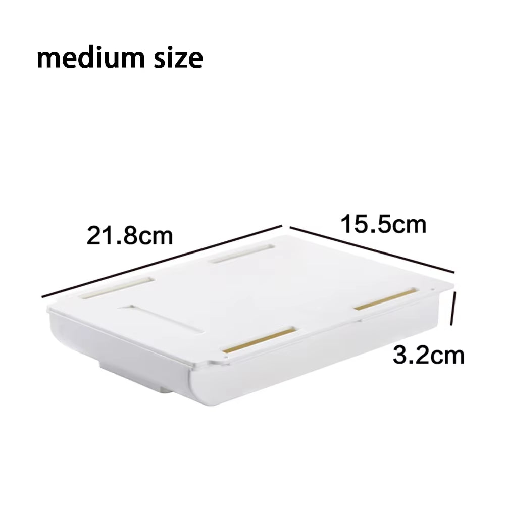 Hidden Storage Box Desk Storage Drawer Self-Adhesive Plastic Table Storage Holder Simple Sundries Cosmetics Stationery Organizer