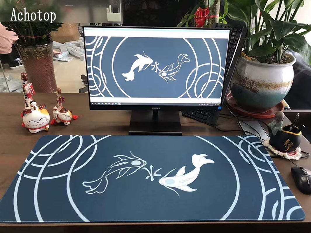 Big Mouse Pad Gamer Abstract Art Koi 90X40Cm XXL Large Gaming Mause Mat Computer Keyboard Mouse Mat Mousepad for PC Desk Pad