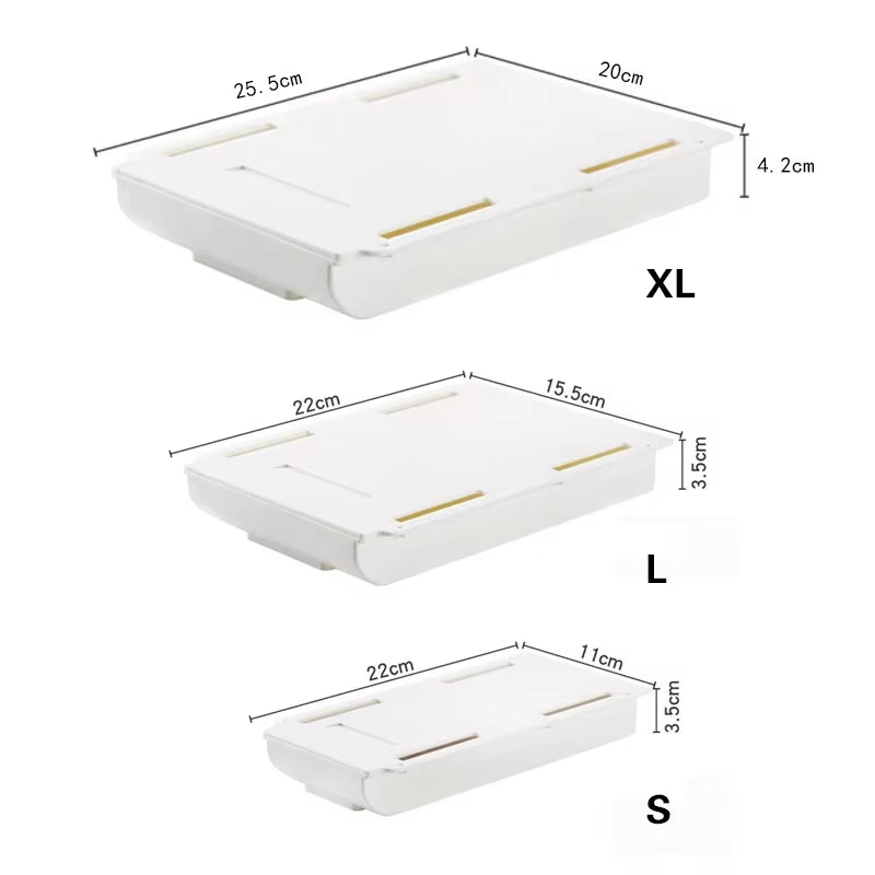 Hidden Storage Box Desk Storage Drawer Self-Adhesive Plastic Table Storage Holder Simple Sundries Cosmetics Stationery Organizer