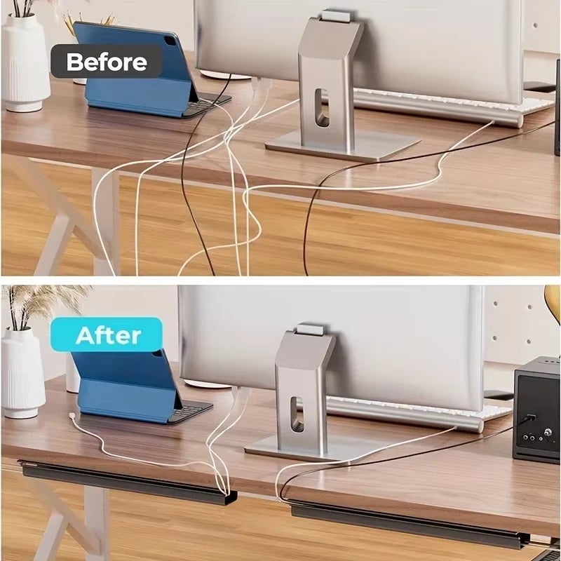 Cable Management under Desk Channel Cable Raceway Cord Hider Desk Cable Tray No Drilling under Desk Cable Management Tray